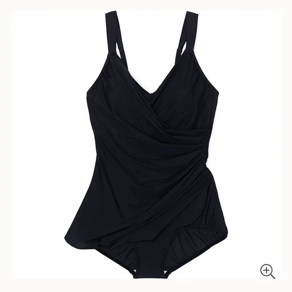 Lands End Women Plus Size SlenderSuit Tummy Control 22w Skirt One Piece Swimsuit - Picture 3 of 12